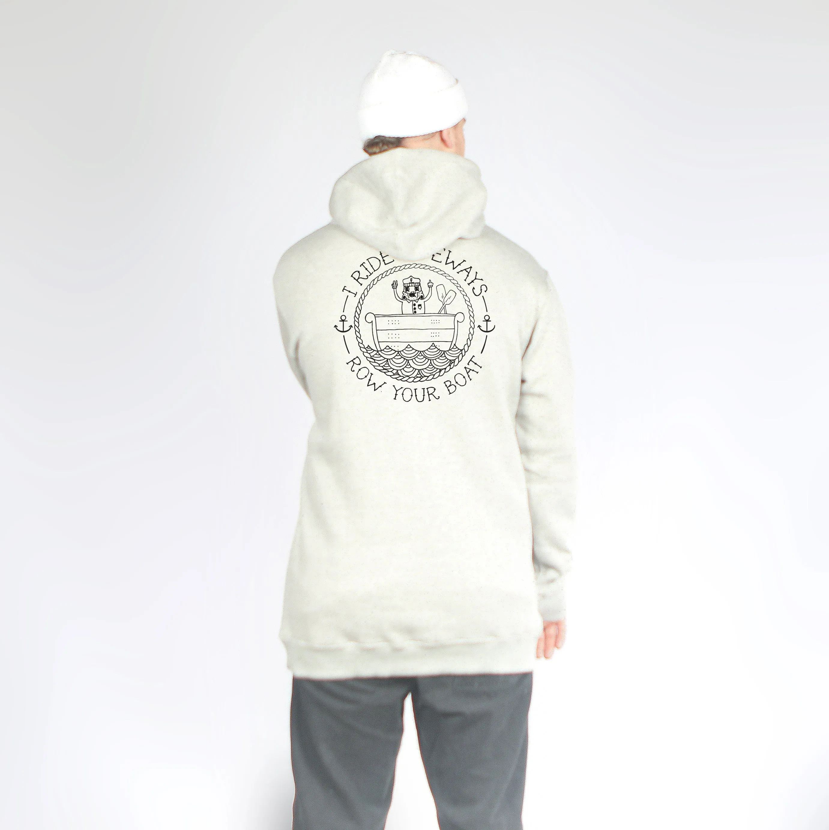 I Ride Sideways DWR Shred Fit Hoodie Row Your Boat Grey Marle