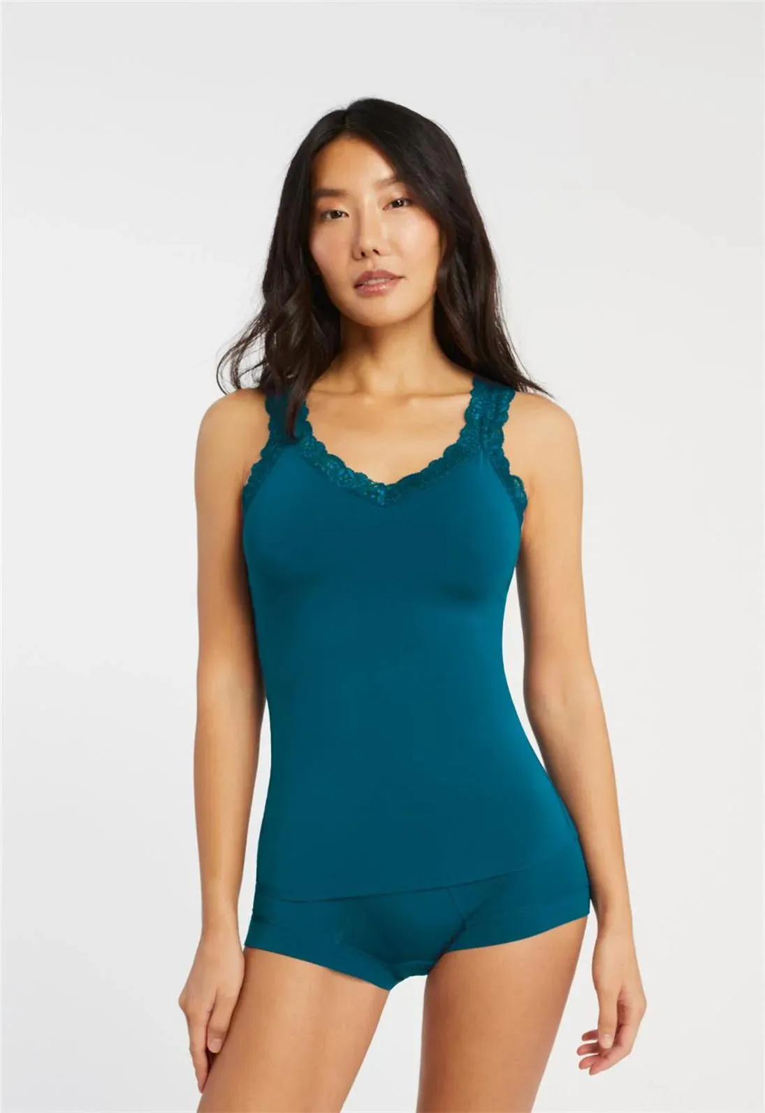 Iconic Cami With Shelf Bra In Peacock - Fleurt