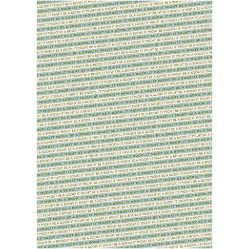 It Might Be A Book! Wrapping Paper Blue/Green