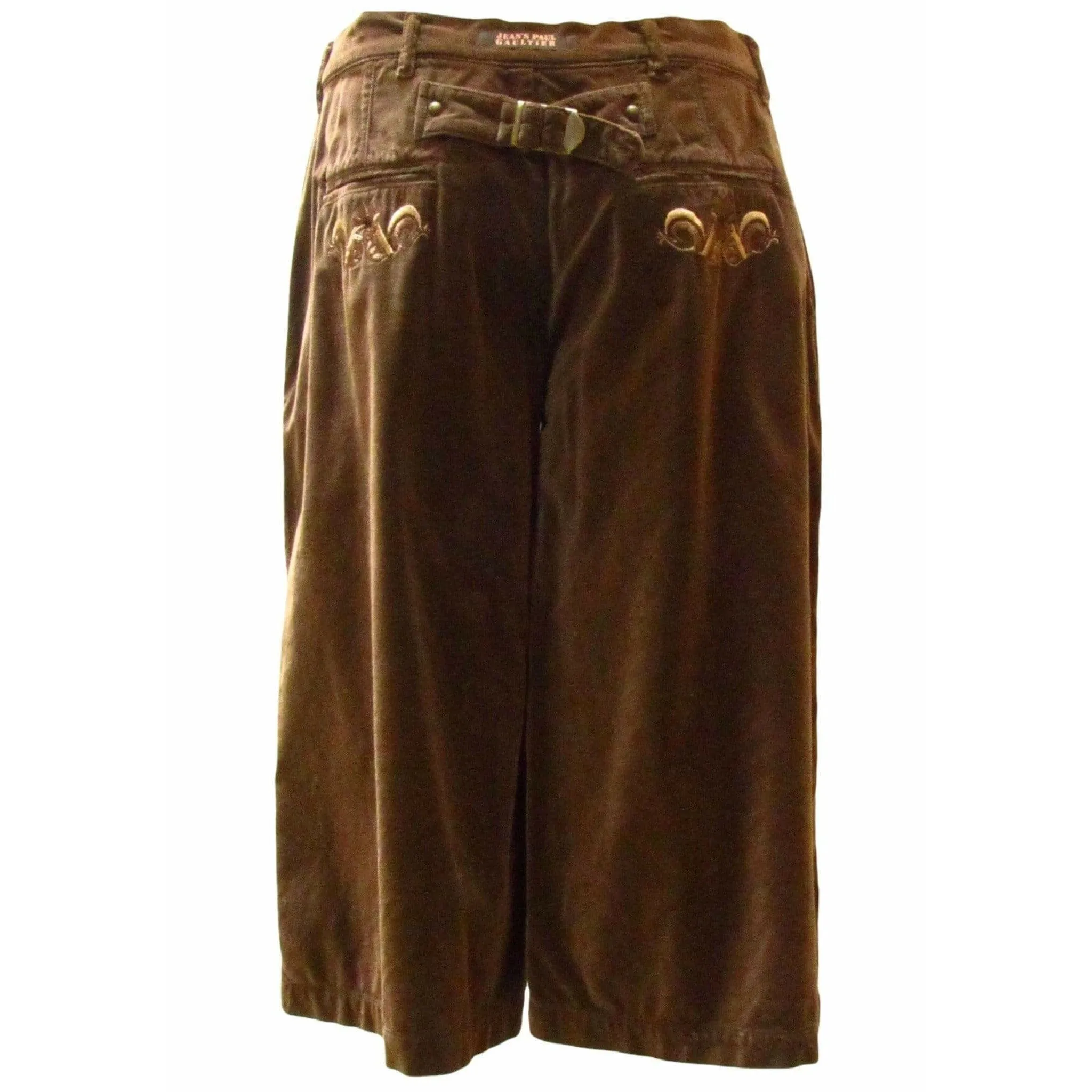 Jean Paul Gaultier Short Brown Velvet Pant