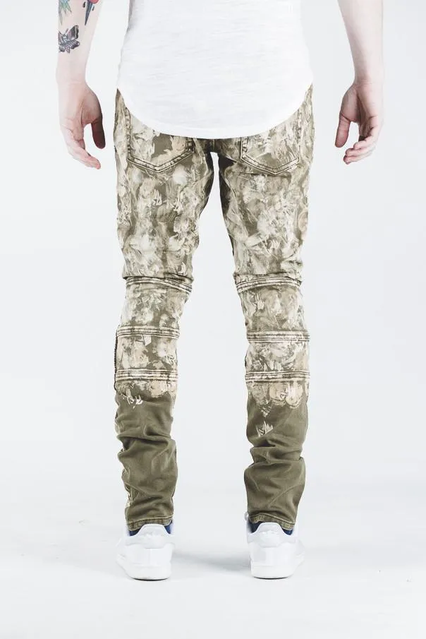 JORDAN BIKER DENIM (DISTRESSED OLIVE)