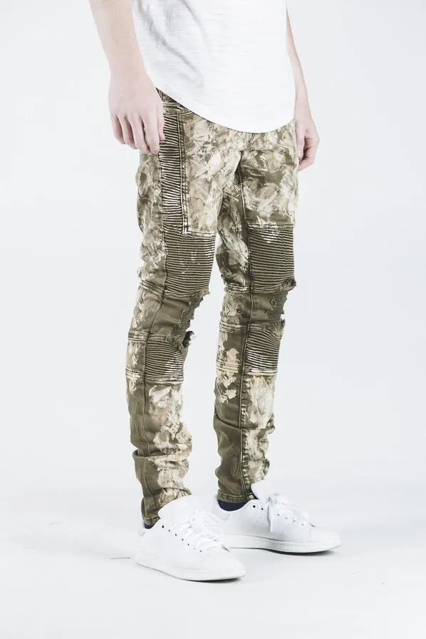 JORDAN BIKER DENIM (DISTRESSED OLIVE)