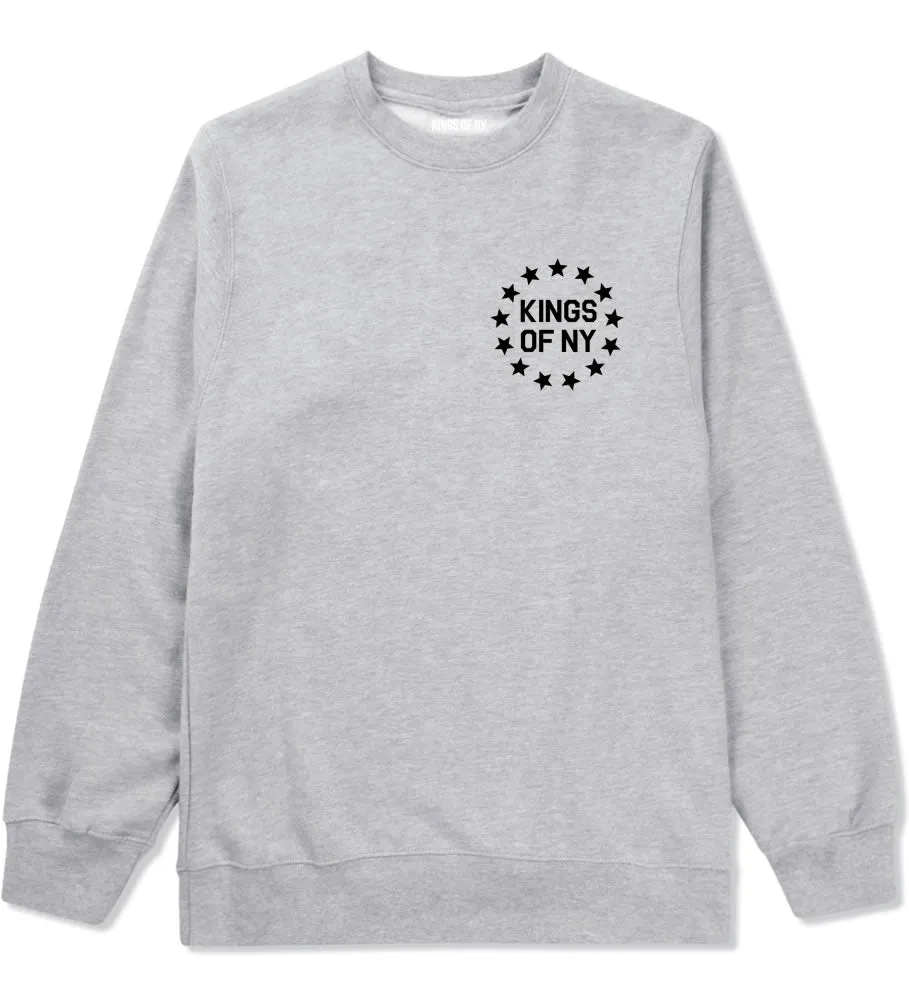 Kings Of NY Classic Stars Logo Chest Mens Crewneck Sweatshirt