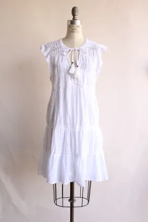 Knox Rose Womens Dress, White Cotton, Size Large, Boho Peasant Dress