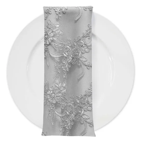 Laylani Lace (w/ Poly Lining) Table Napkin in White