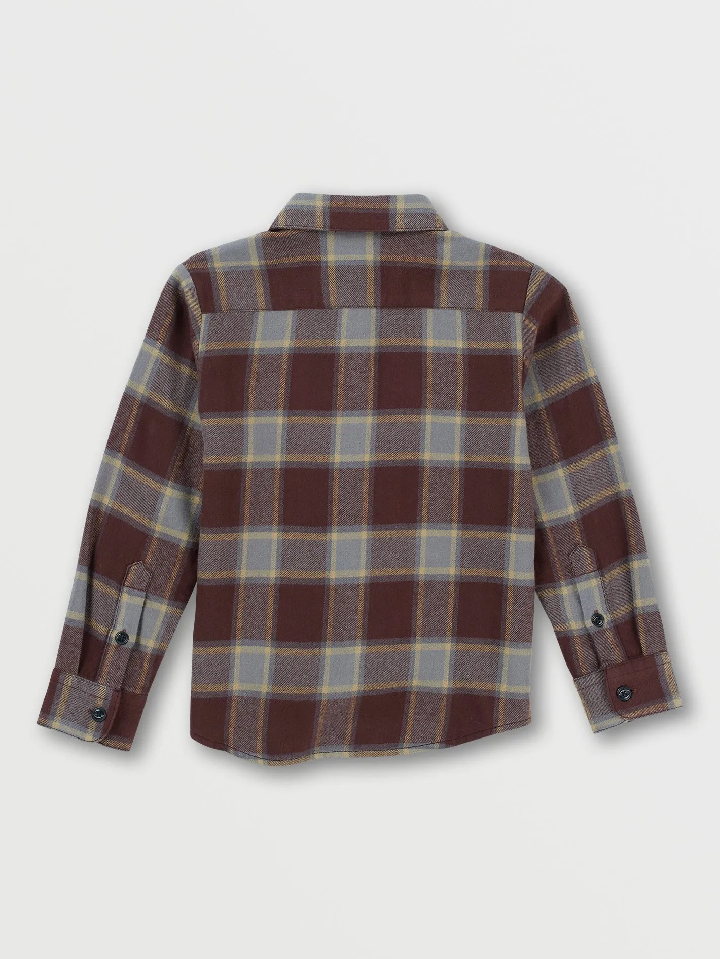 Little Boys Caden Plaid Long Sleeve Flannel - Mahogany