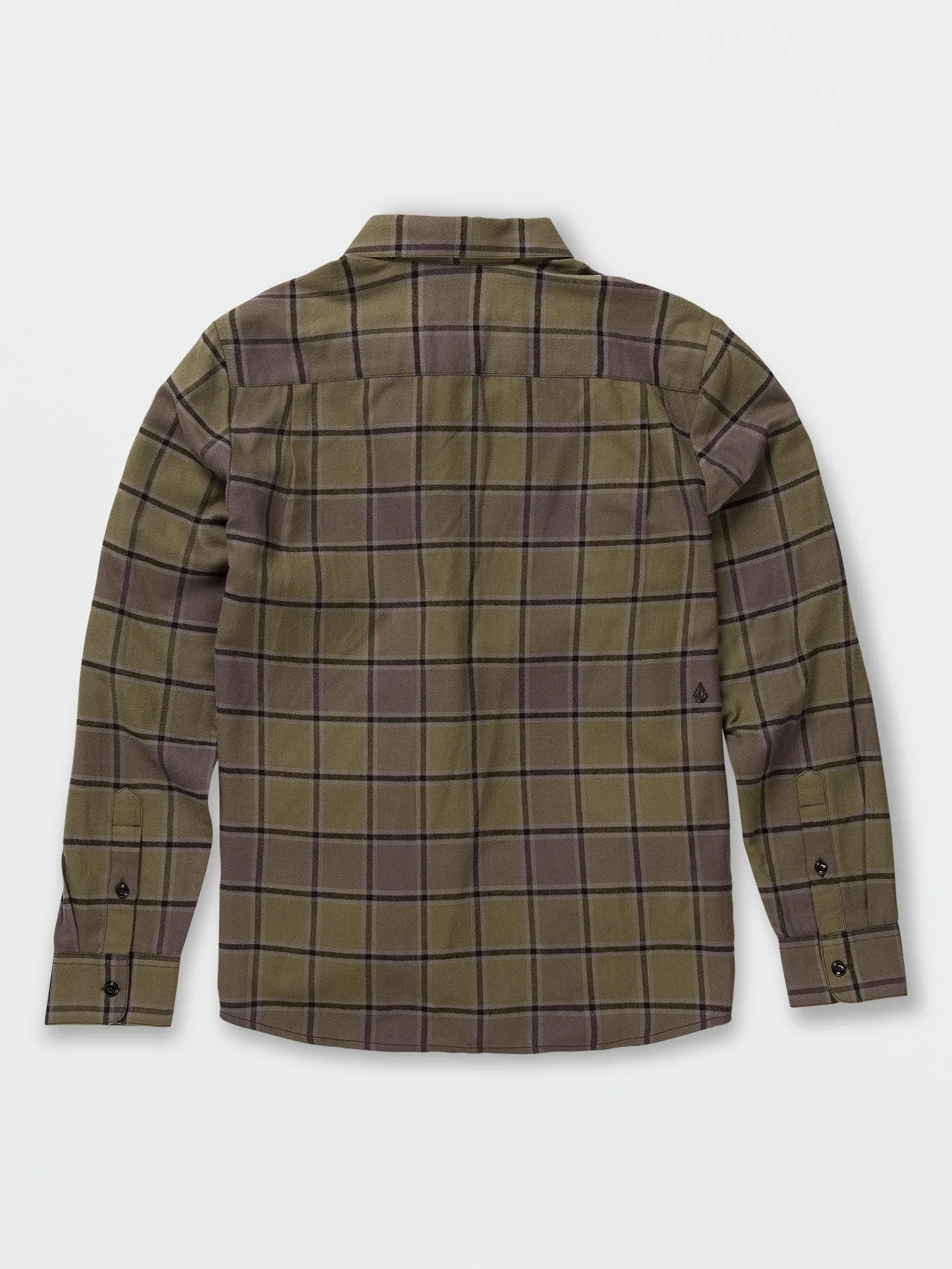 Little Boys Caden Plaid Long Sleeve Flannel - Military