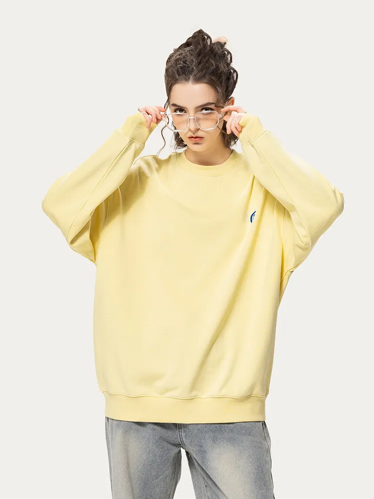 Loose-Fitting Letter Print Crewneck Hoodie