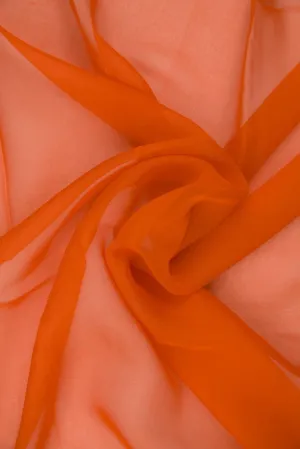 Mandarin Orange Silk Chiffon Fabric