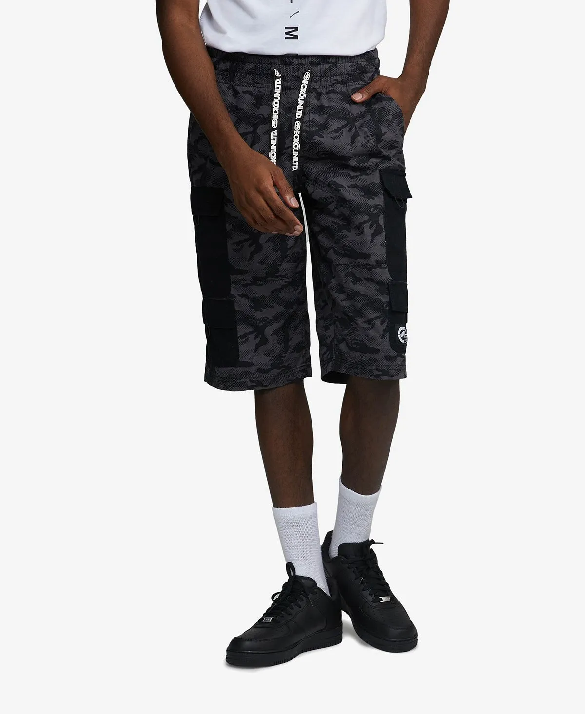 Men's contrast cargo shorts Ecko Unltd, black