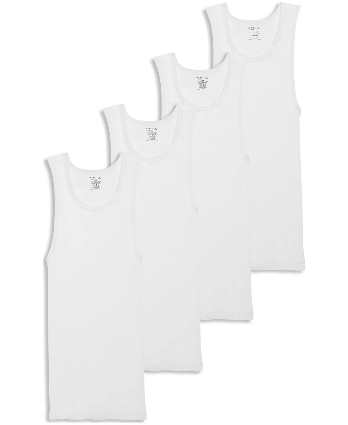 Men's Cotton Shirt Tank Top, Pack of 4 Jockey, white