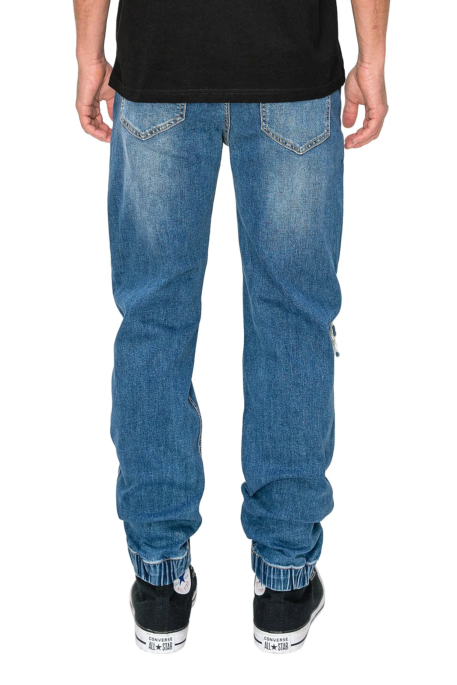 Men's Essential Distressed Denim Jogger Jeans