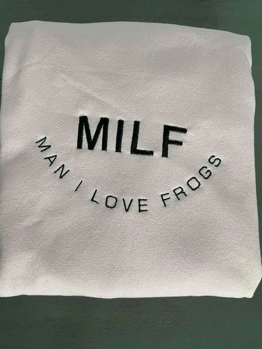 Milf Man I Love Frogs Embroidered Sweatshirt, Milf Embroidery Sweatshirts, Women's Embroidered Sweatshirts