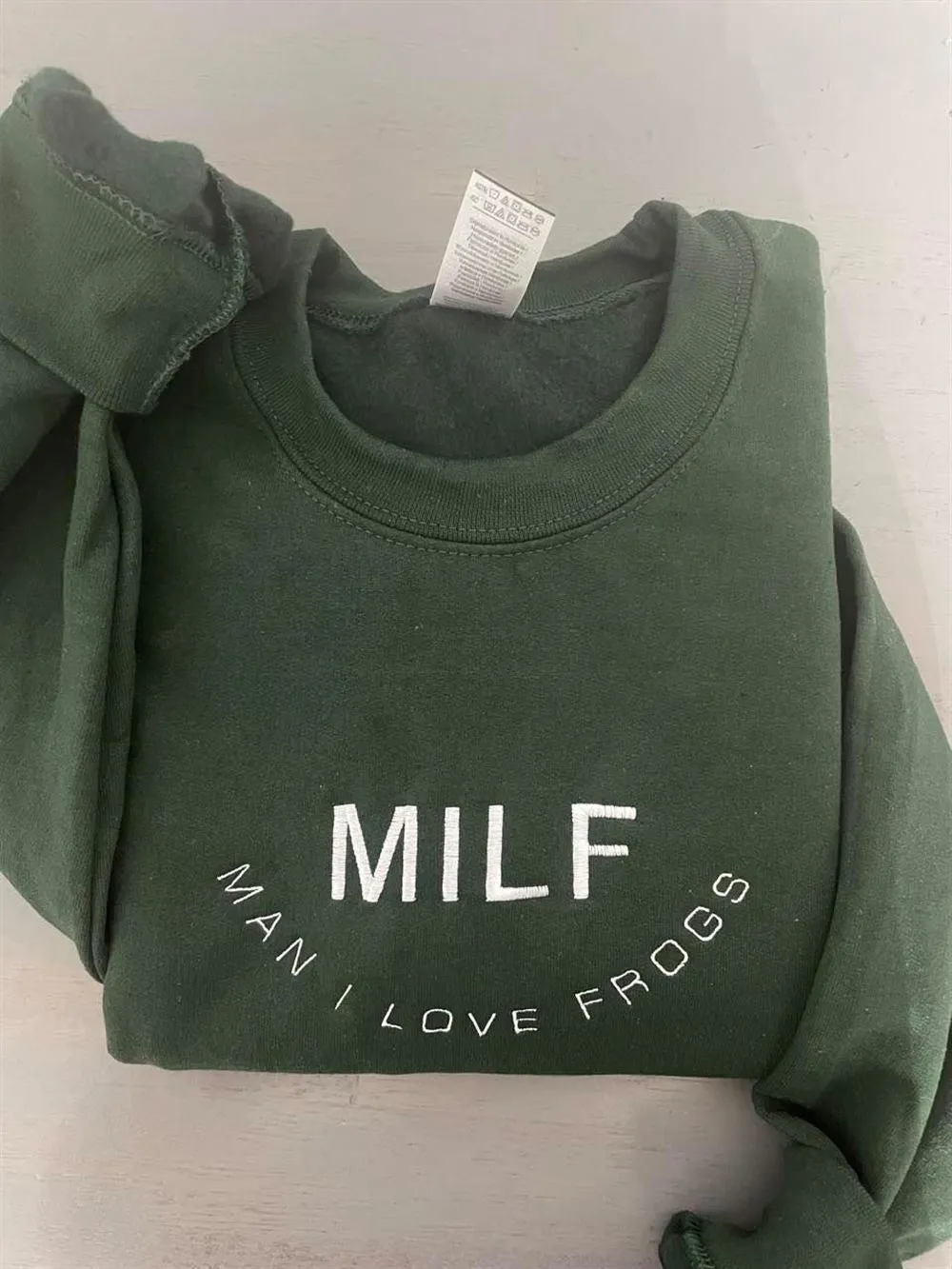 Milf Man I Love Frogs Embroidered Sweatshirt, Milf Embroidery Sweatshirts, Women's Embroidered Sweatshirts