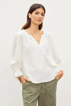 MILLY COTTON GAUZE PEASANT TOP