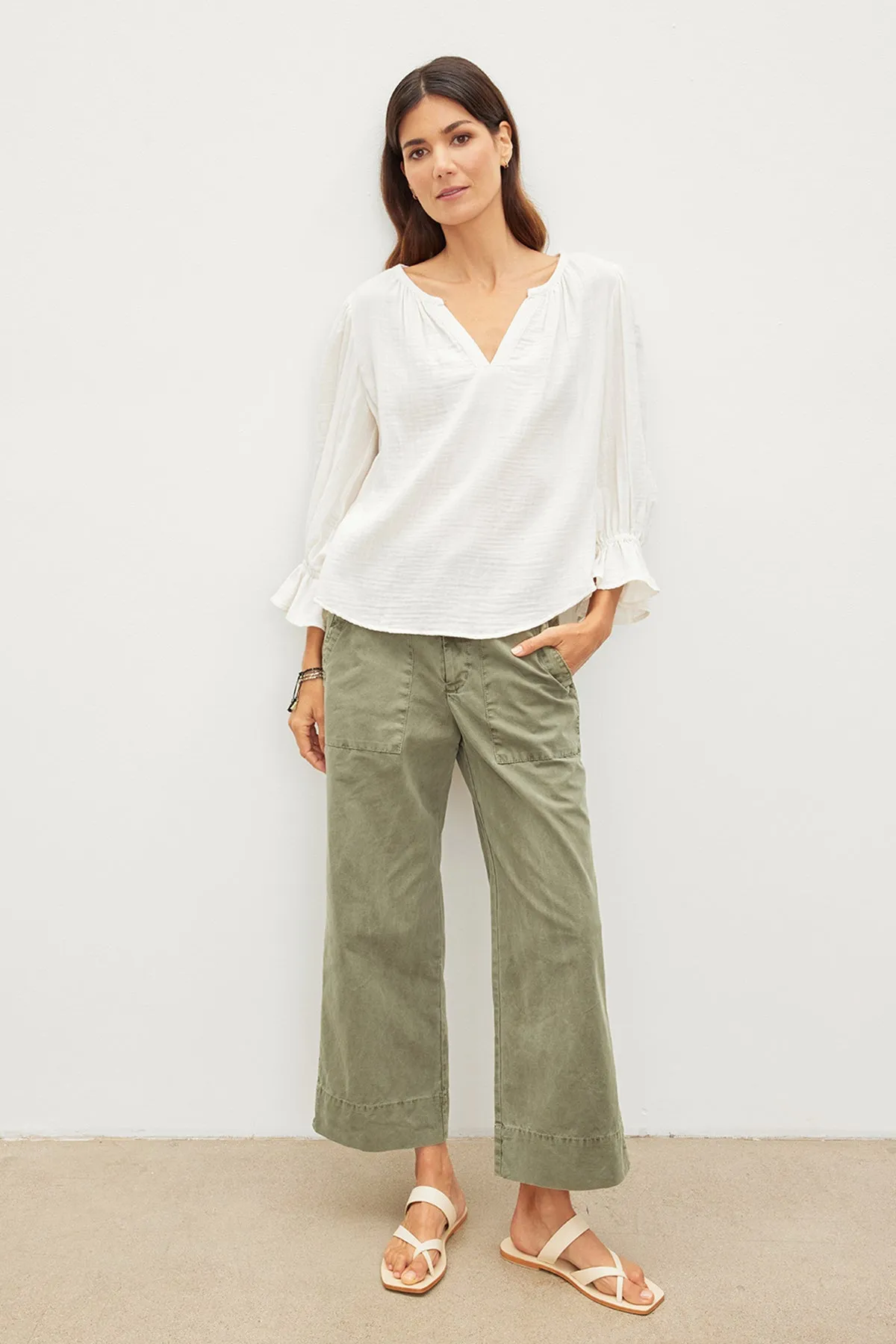 MILLY COTTON GAUZE PEASANT TOP