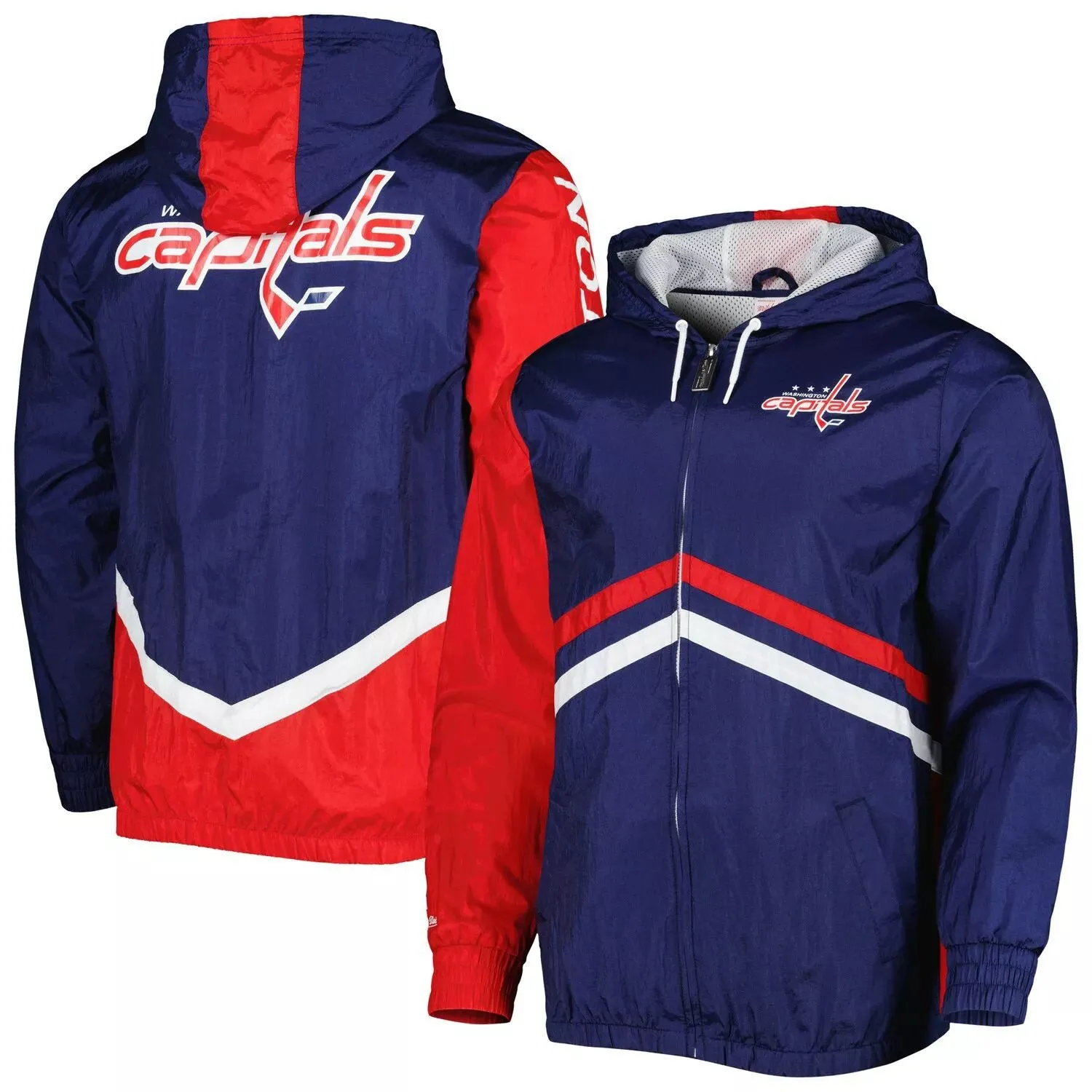 Mitchell & Ness Navy Washington Capitals Undeniable Men's Full-Zip Windbreaker