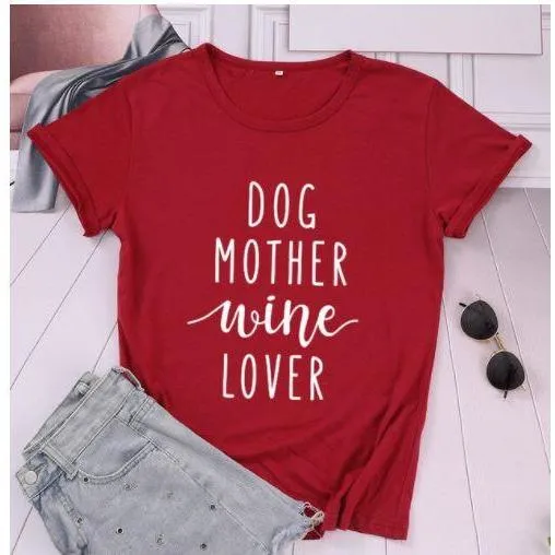 MomLife Dog Mother Wine Lover Women T Shirts  Free   Shipping Offers