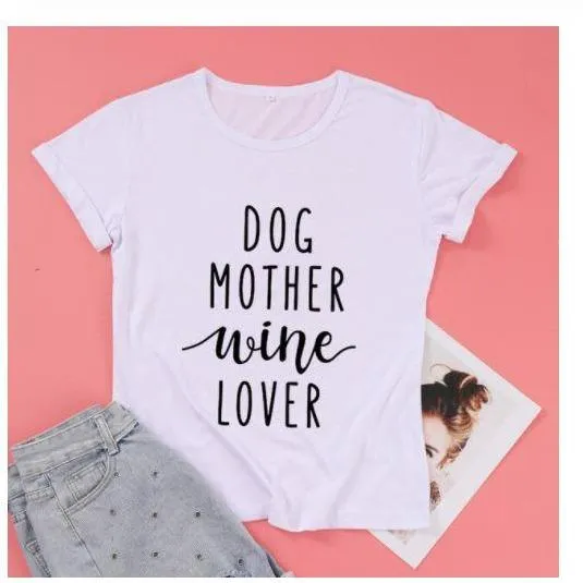 MomLife Dog Mother Wine Lover Women T Shirts  Free   Shipping Offers