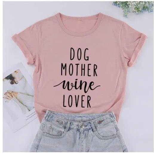 MomLife Dog Mother Wine Lover Women T Shirts  Free   Shipping Offers