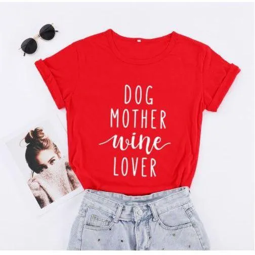 MomLife Dog Mother Wine Lover Women T Shirts  Free   Shipping Offers