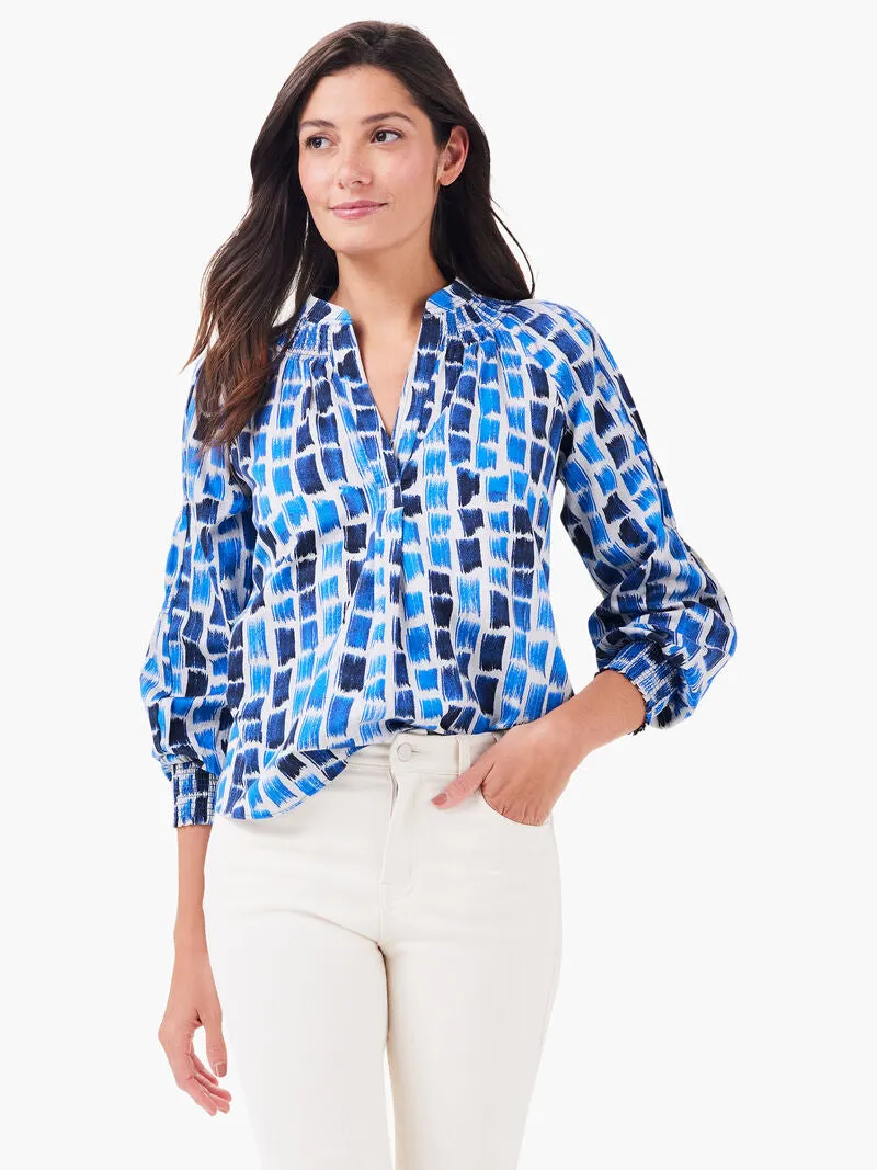 NIC ZOE M241658 Brushstrokes Blues Top