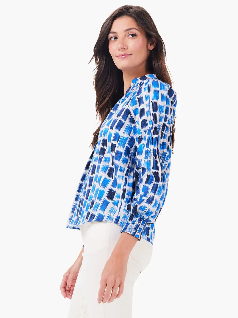 NIC ZOE M241658 Brushstrokes Blues Top