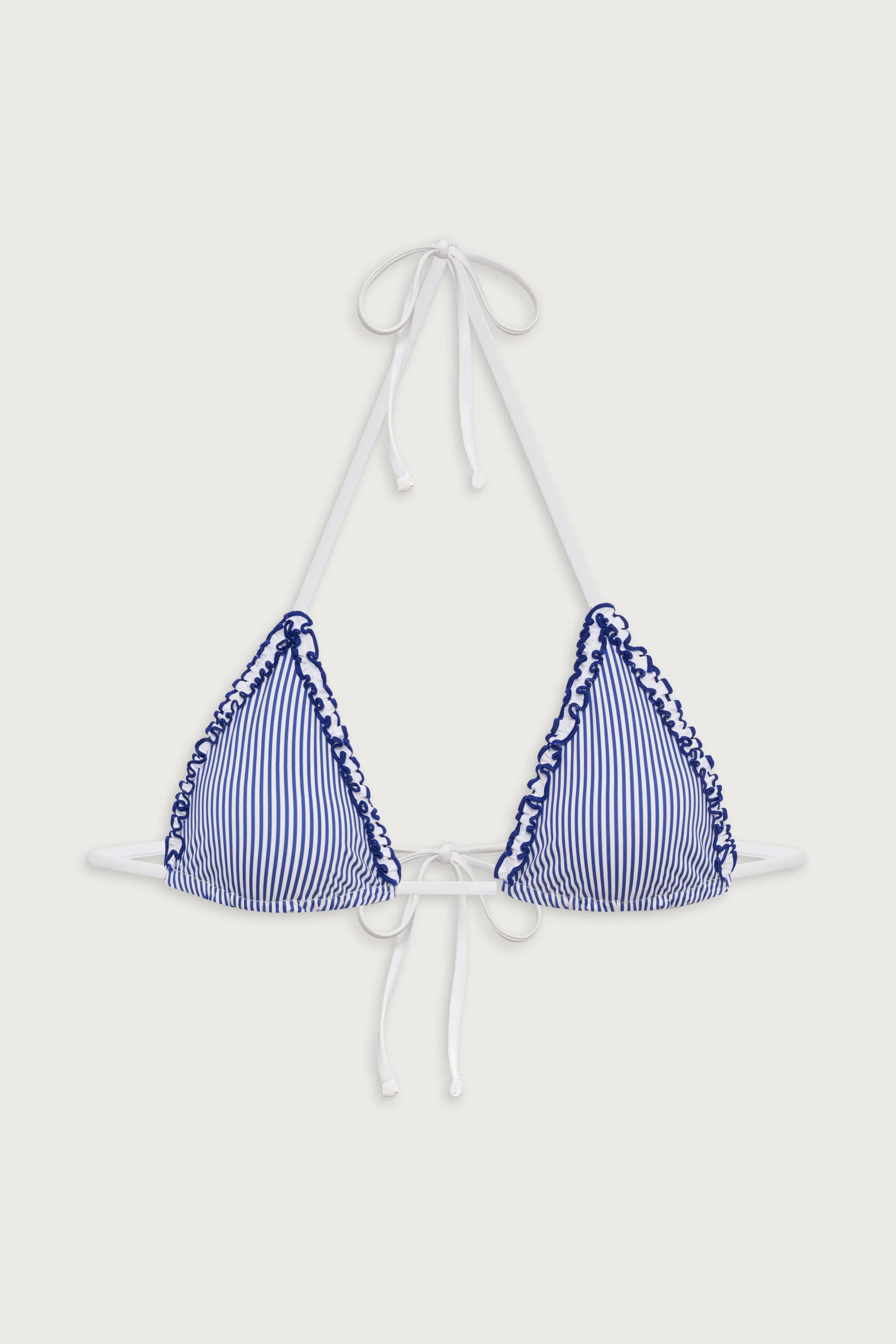 Nick Striped Triangle Bikini Top - Ocean Stripe