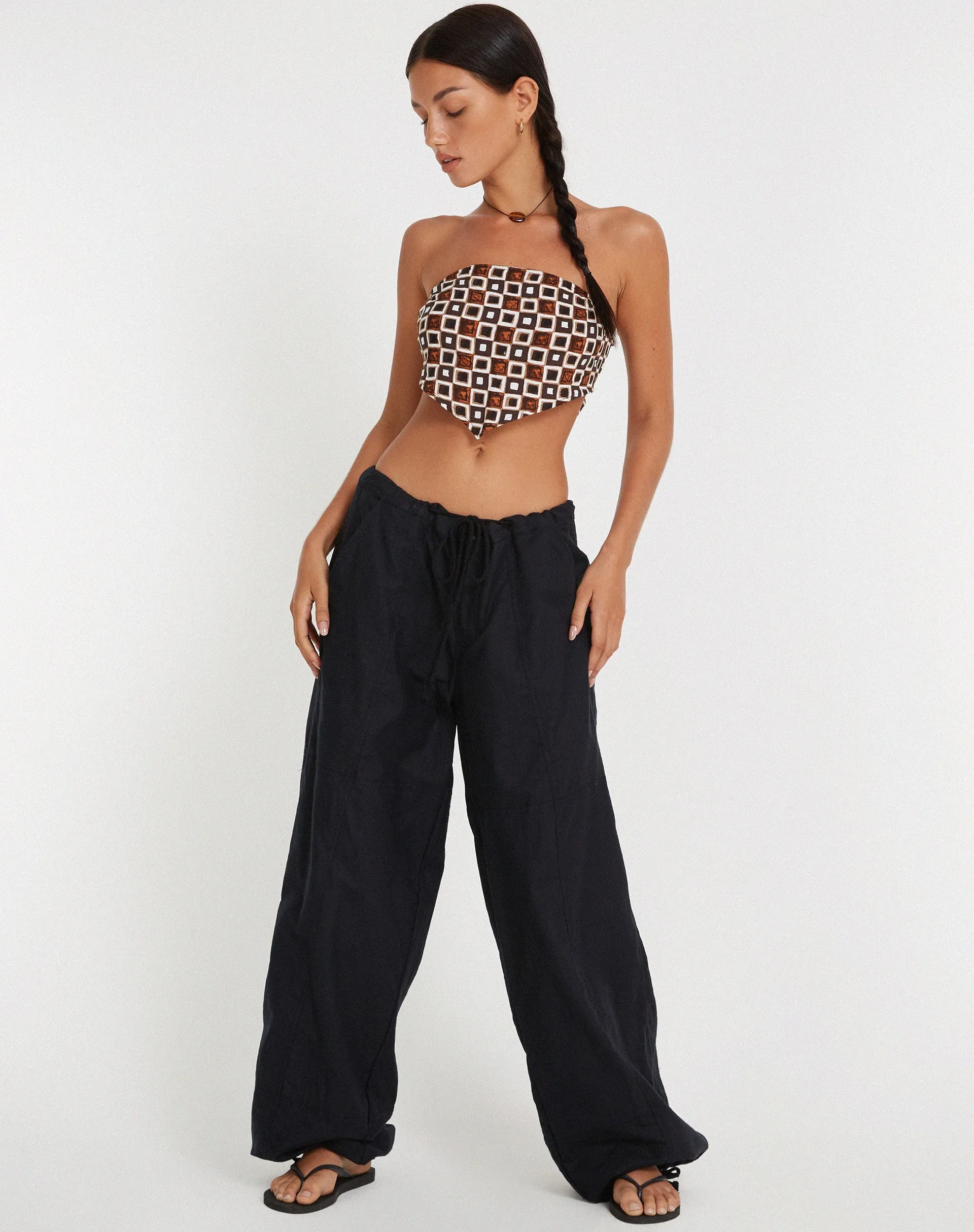 Nolda Crop Top on 90s Geo Brown