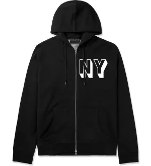 NY Block Letter New York Zip Up Hoodie