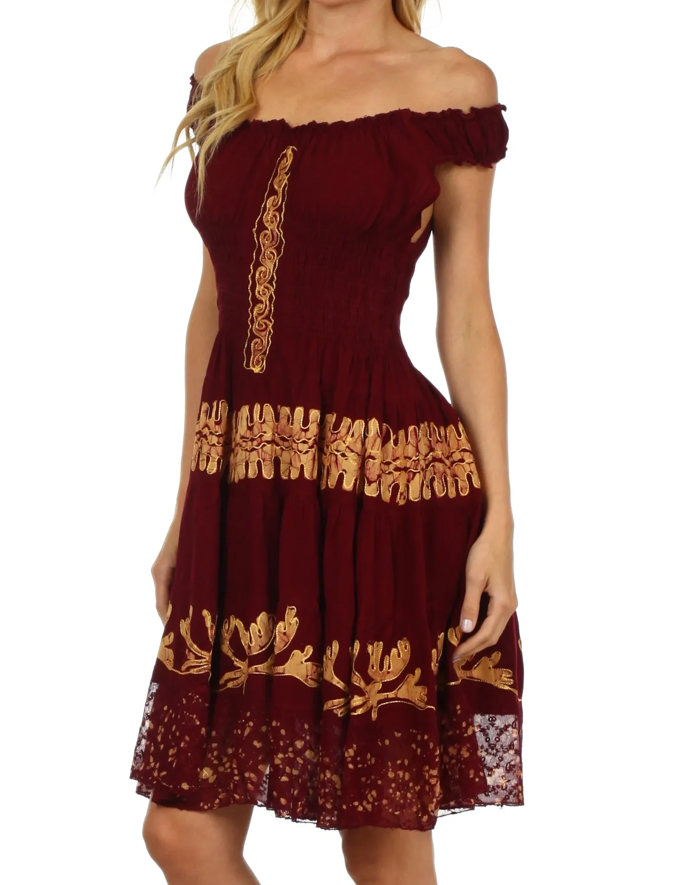 Olivia Gypsy Boho Peasant Batik Dress