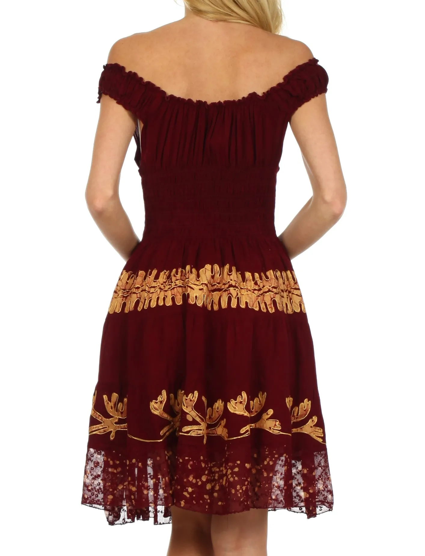 Olivia Gypsy Boho Peasant Batik Dress