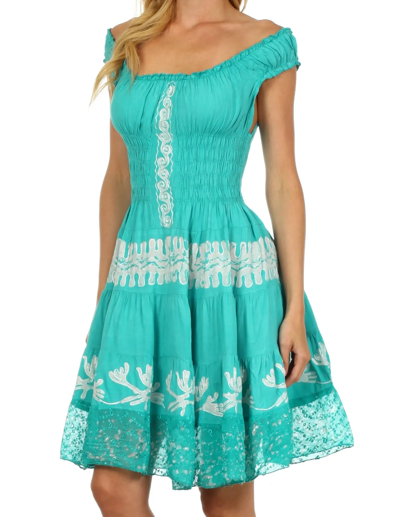 Olivia Gypsy Boho Peasant Batik Dress