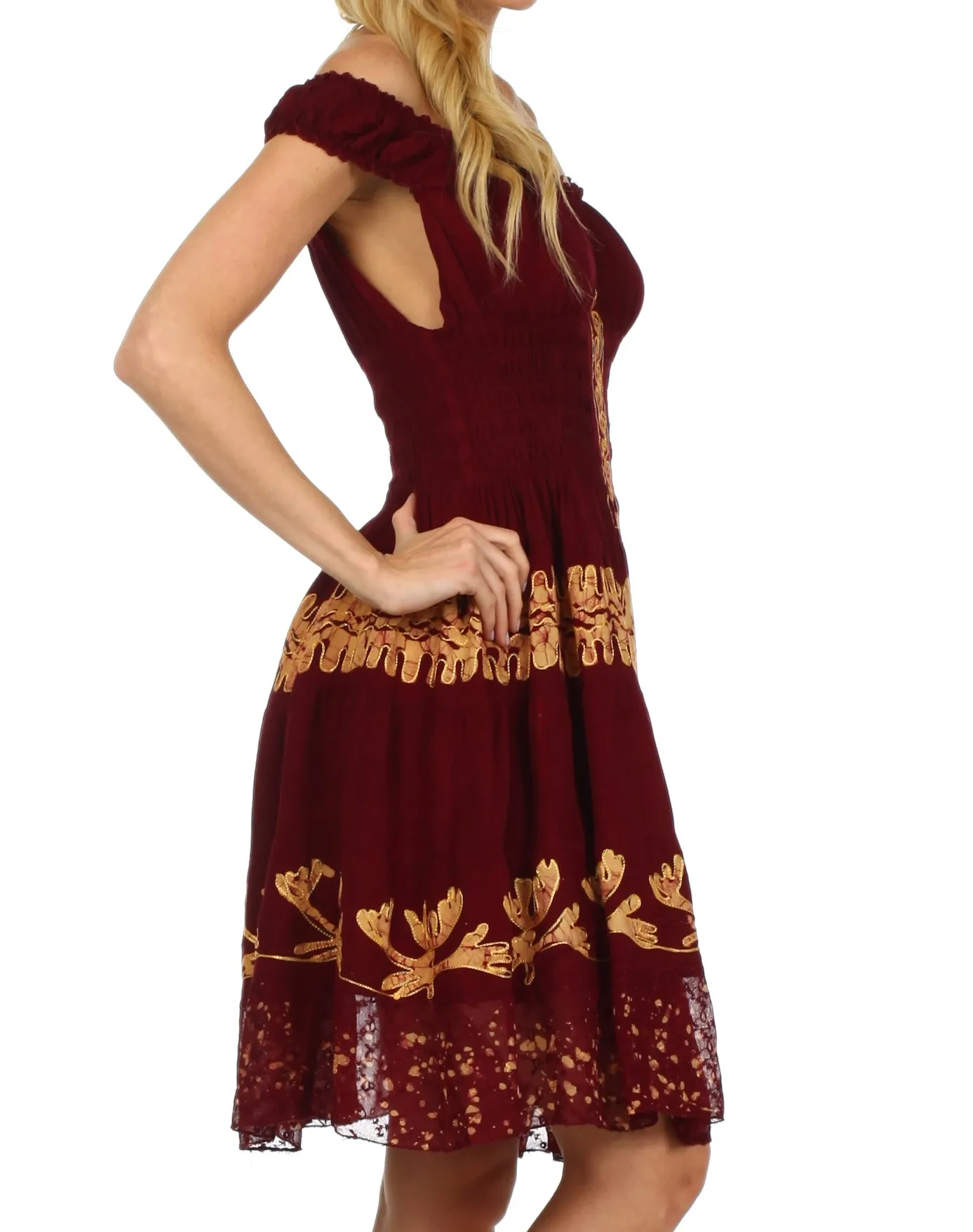 Olivia Gypsy Boho Peasant Batik Dress