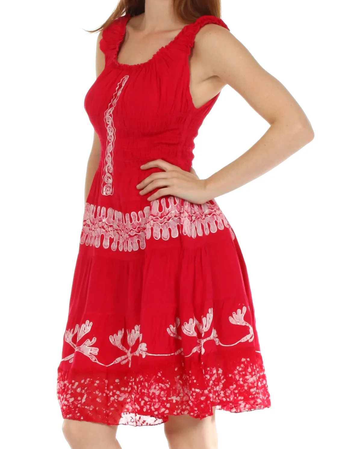 Olivia Gypsy Boho Peasant Batik Dress