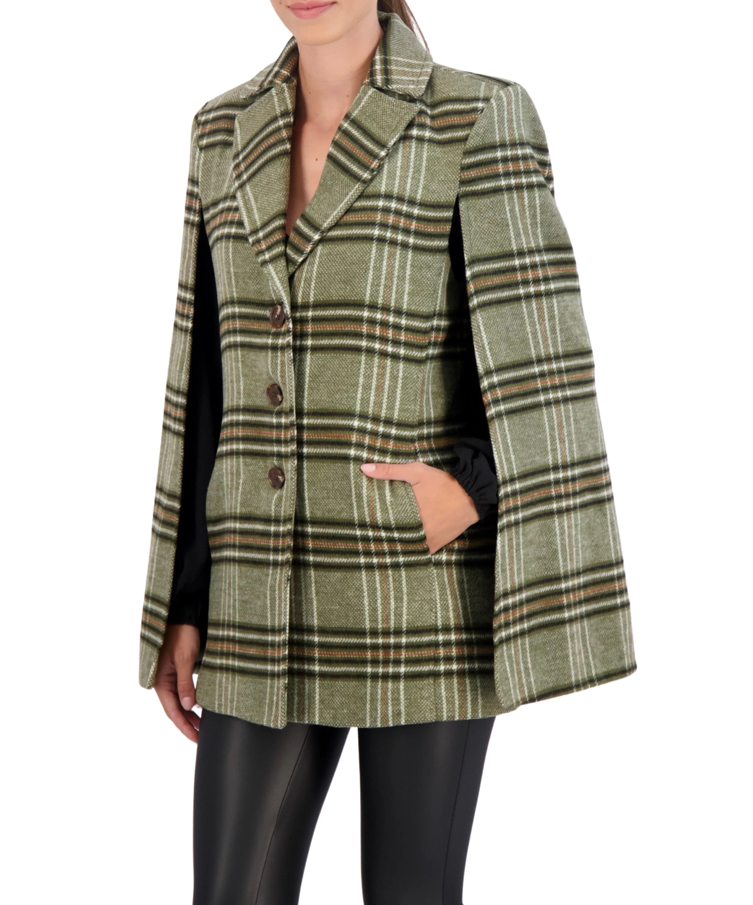 Ookie & Lala Vegan Cashmere Plaid Cape Jacket