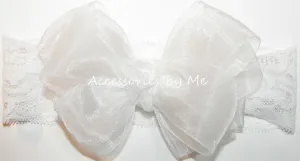 Organza Bow Wide Lace Headband