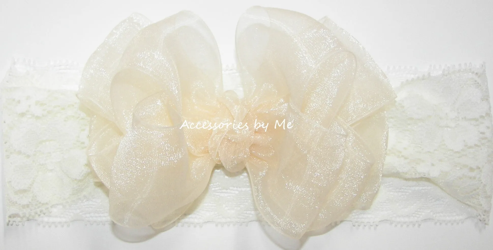 Organza Bow Wide Lace Headband