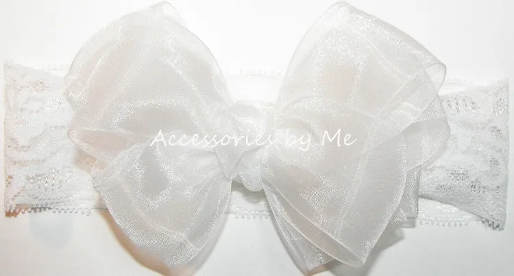 Organza Bow Wide Lace Headband