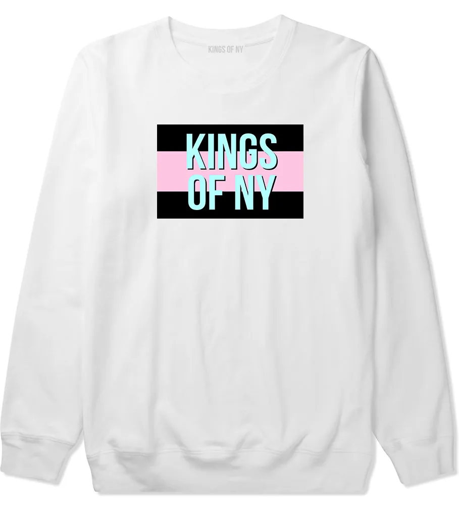 Pink And Blue Flag Logo Mens Crewneck Sweatshirt