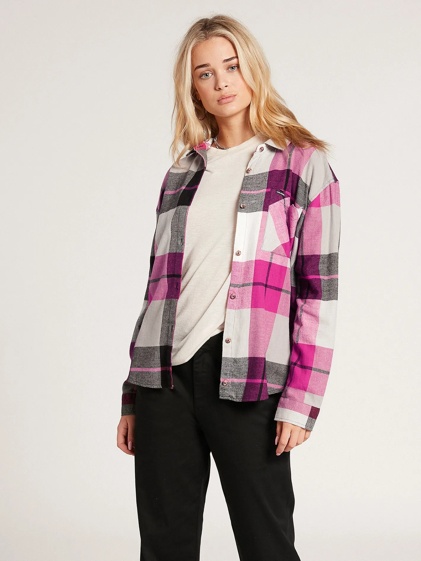 Plaid to Meet U Long Sleeve Flannel - Acai