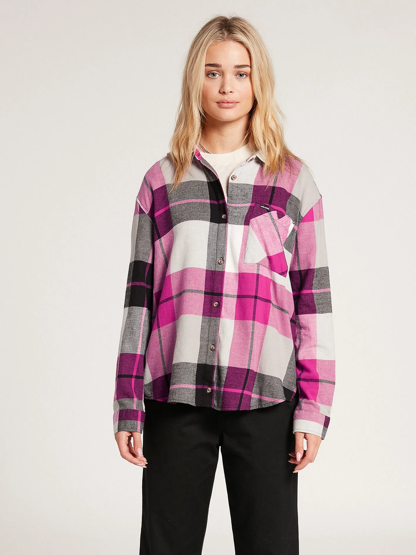 Plaid to Meet U Long Sleeve Flannel - Acai