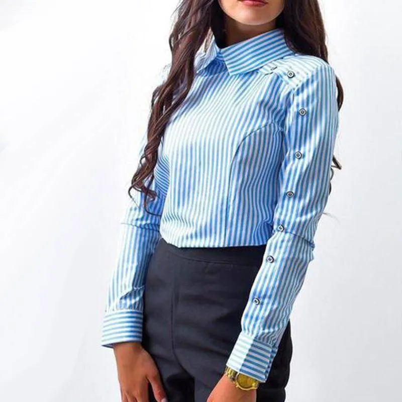 Plus Size - Striped Button Blouses  (US 6-16)