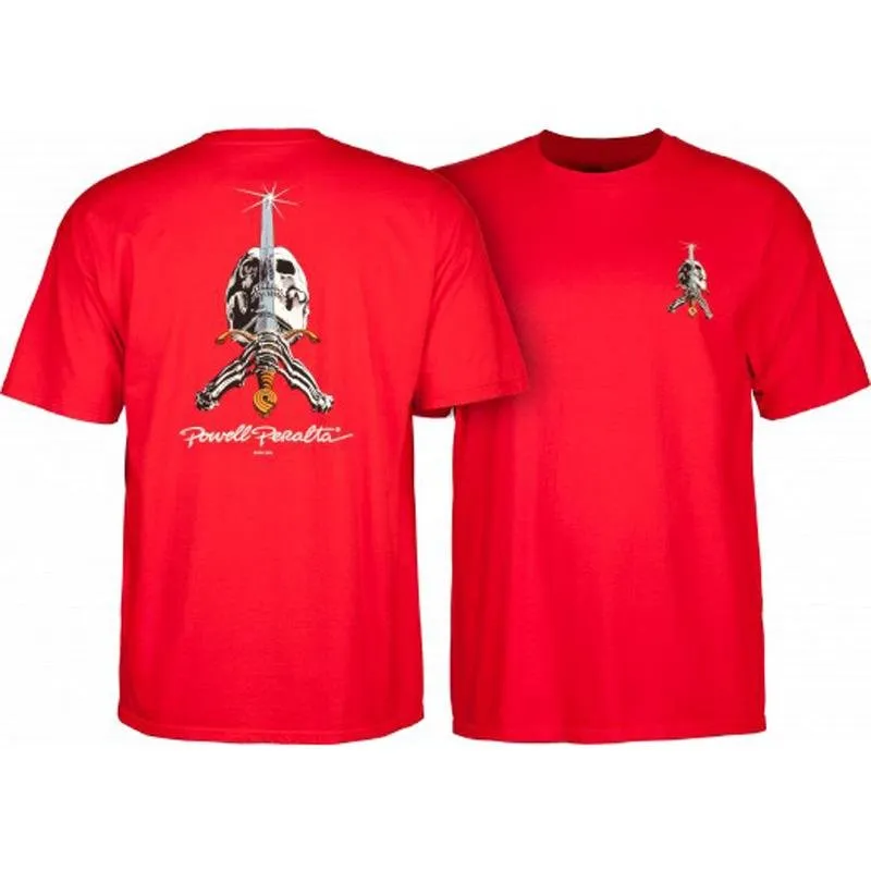 Powell Peralta Skateboards Skull & Sword Red T-Shirts