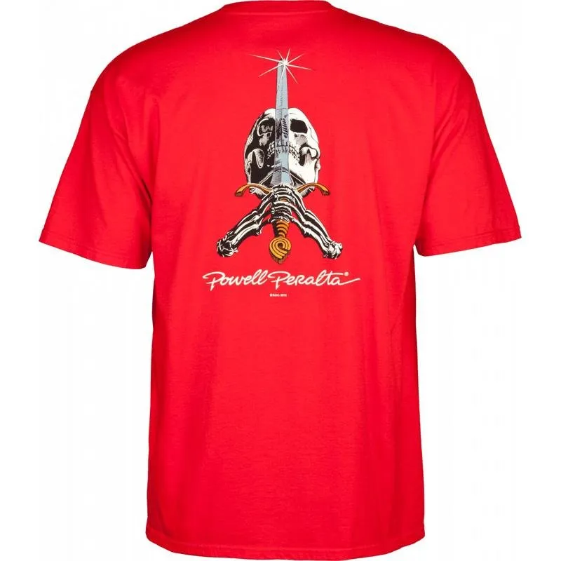 Powell Peralta Skateboards Skull & Sword Red T-Shirts