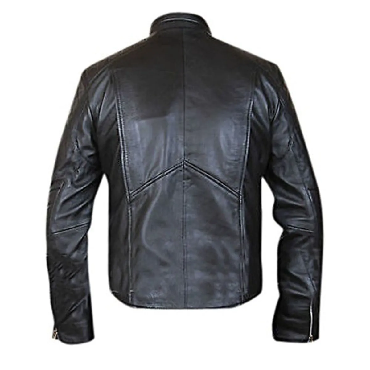 Punisher Skull Embossed Black Leather Jacket