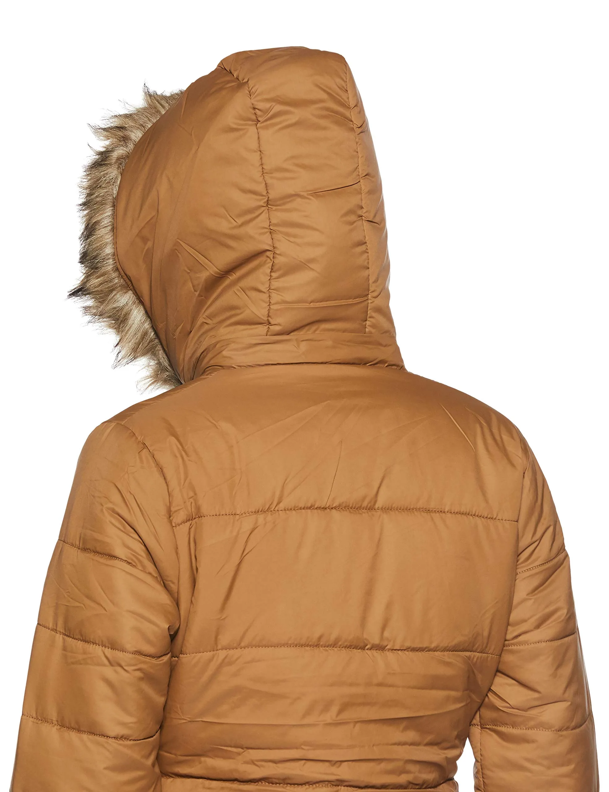 Qube By Fort Collins Women's Solid Parka Coat (39236 SMU_Tan_L_Tan_L)