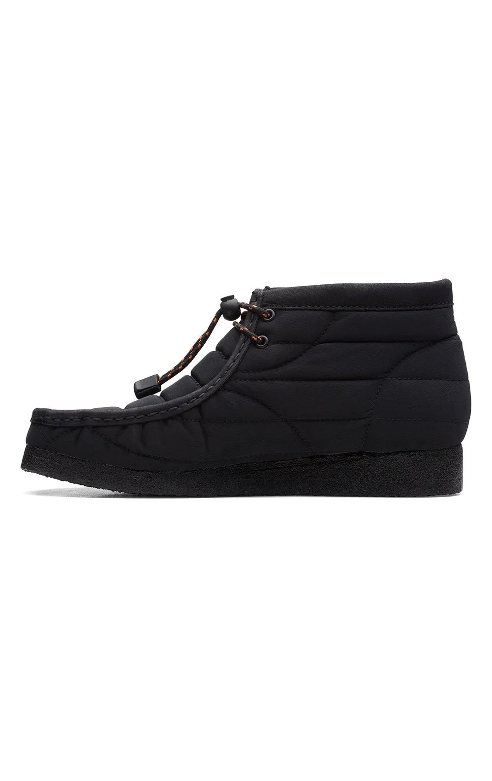 Quilted Black Wallabee Boots with Trekking Lace