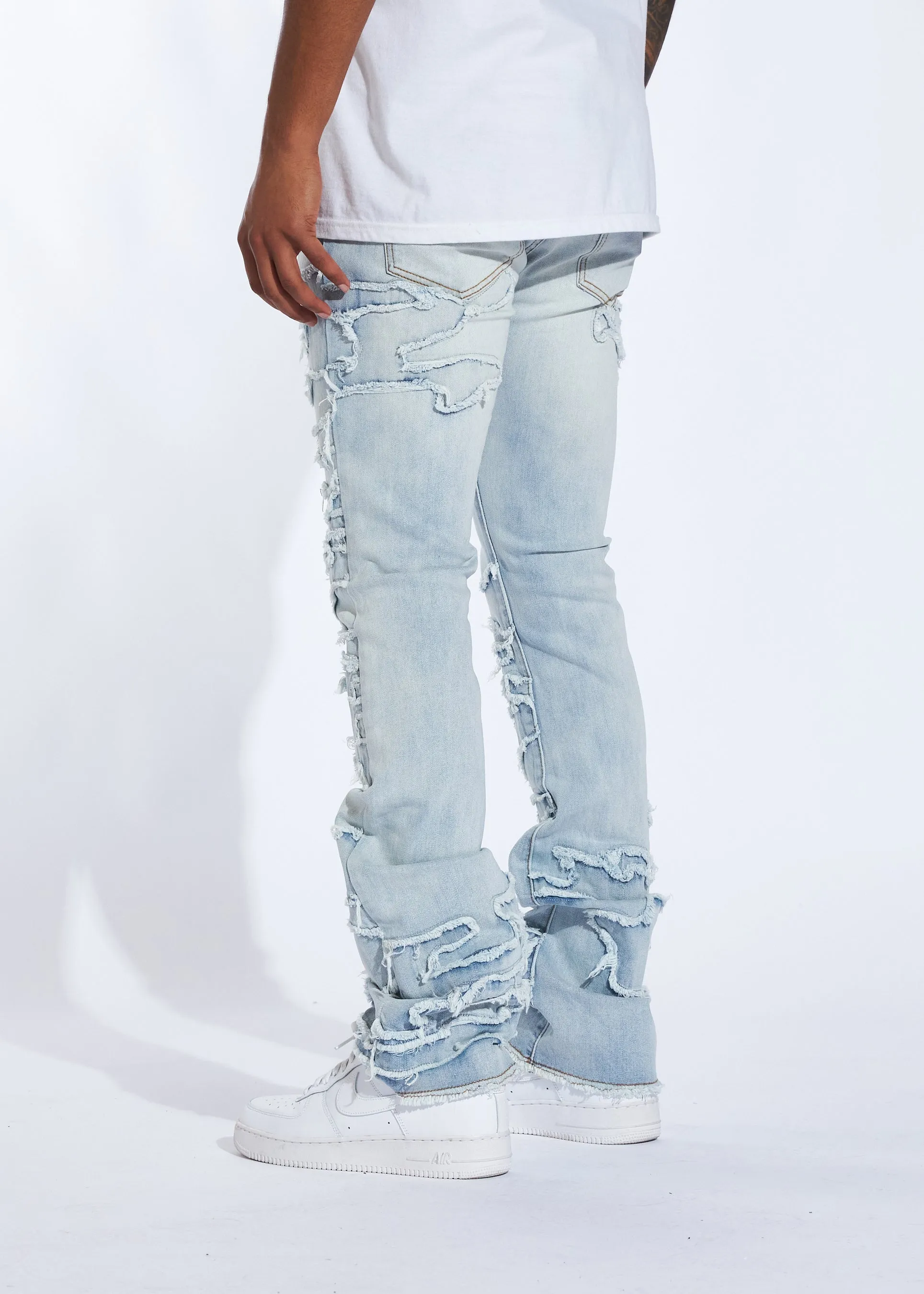 Raven Stacked Denim (Light Blue Distress)