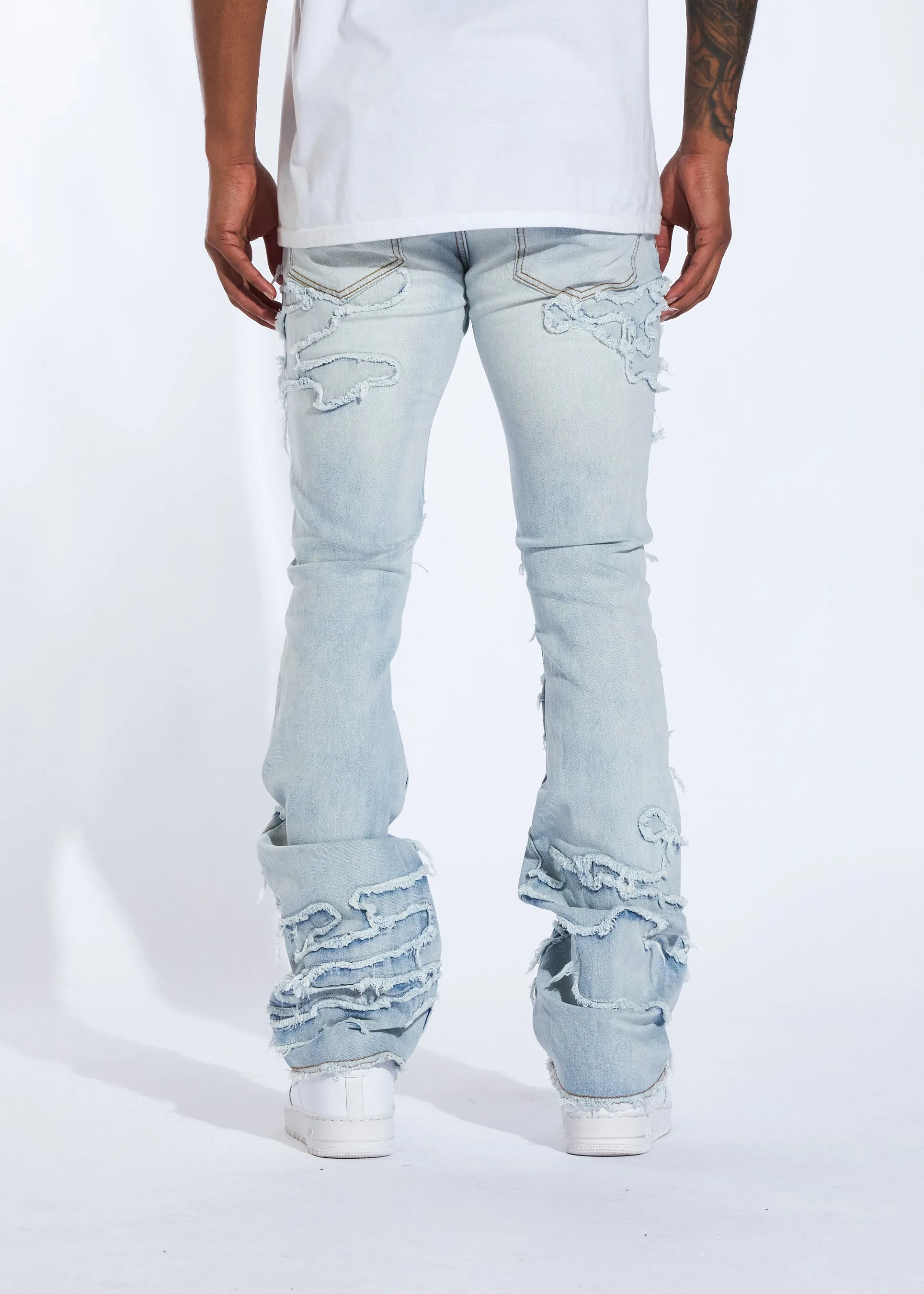 Raven Stacked Denim (Light Blue Distress)